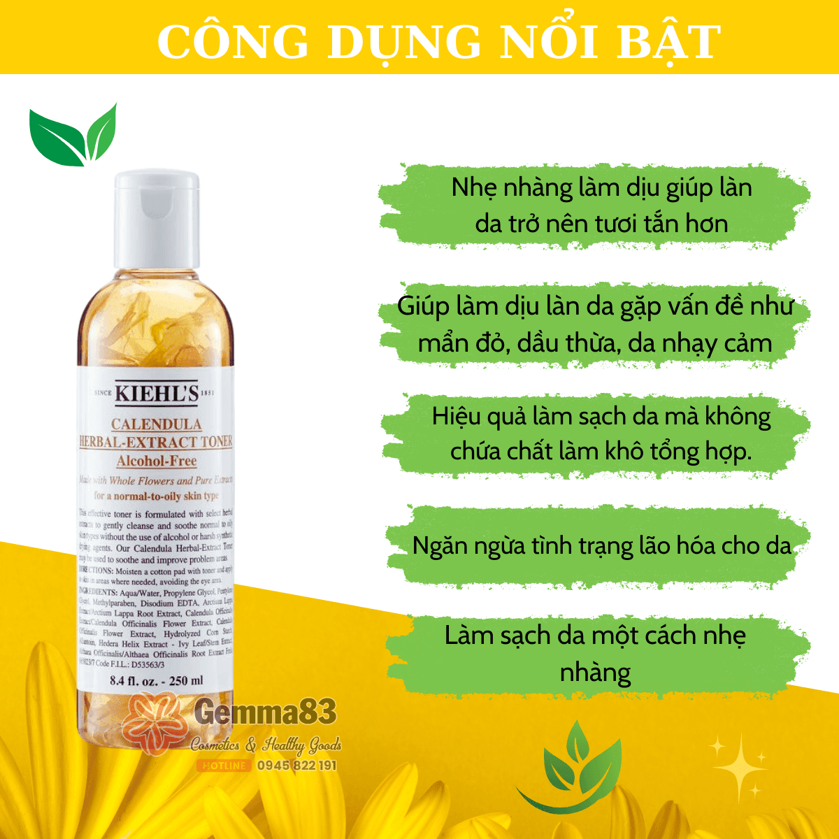 Toner nước cân bằng Kiehl's hoa cúc làm dịu da 250ml (5)