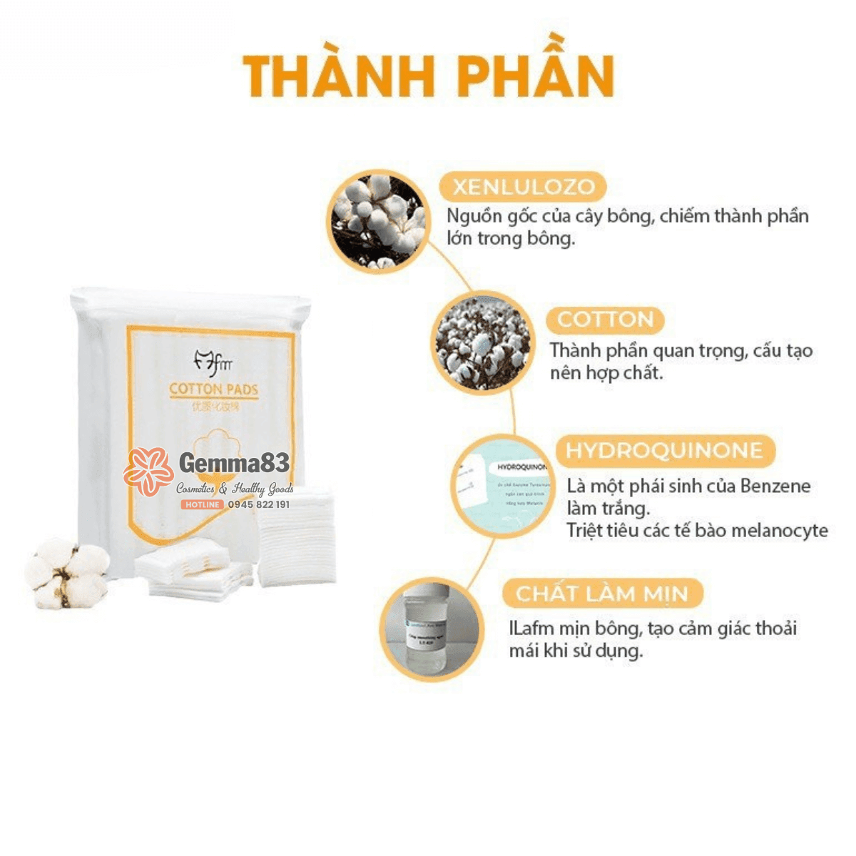 Bông tẩy trang Cotton Pads 222 miếng (2)
