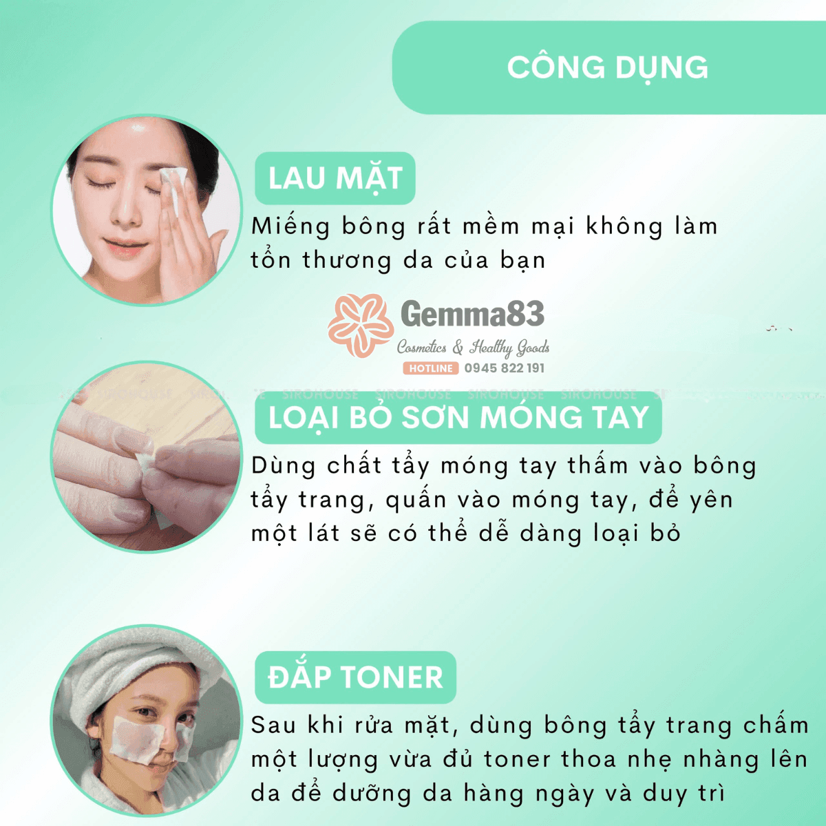 Bông tẩy trang La Soirée Premium Cotton 225 miếng (1)