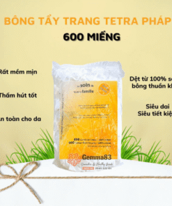 Bông tẩy trang Pháp Tetra Le Soin Laretat Pur 600 miếng (4)