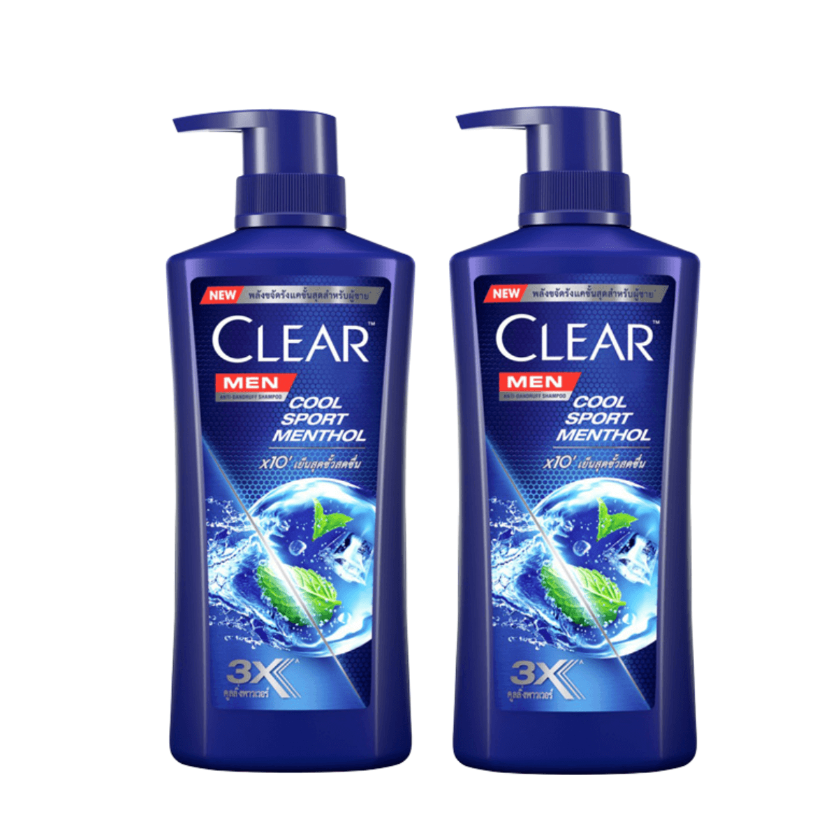 Dầu gội Clear Men Cool Sport bạc hà sạch gàu 390ml Thái Lan (2)