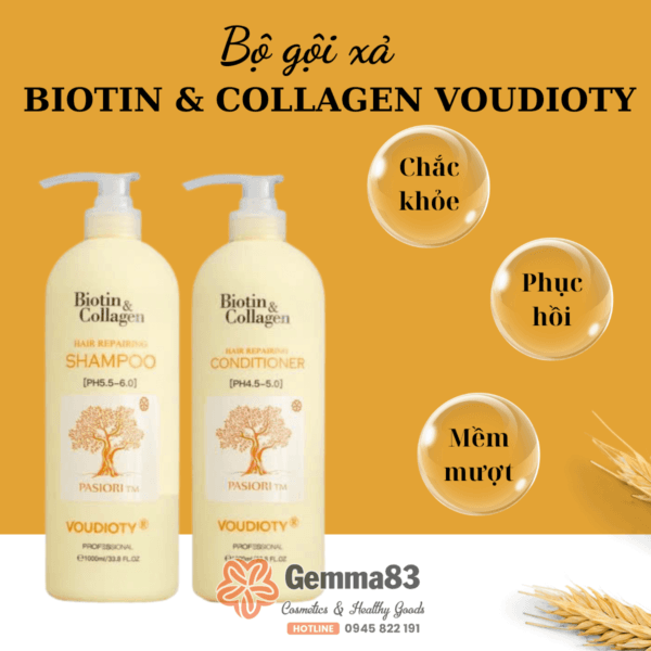 Dầu gội xả Biotin & Collagen Pasiori siêu mượt và phục hồi (3)