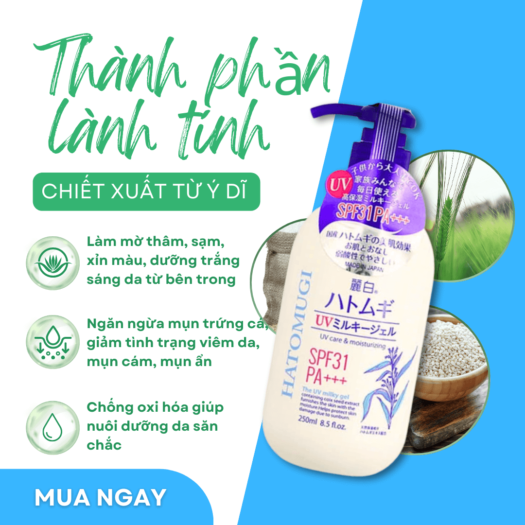 Sữa dưỡng thể chống nắng Hatomugi SPF31 250ml (1)