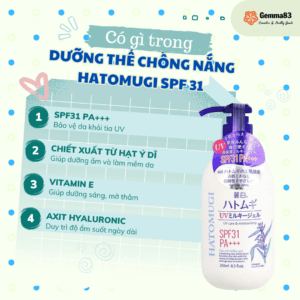 Sữa dưỡng thể chống nắng Hatomugi SPF31 250ml (2)