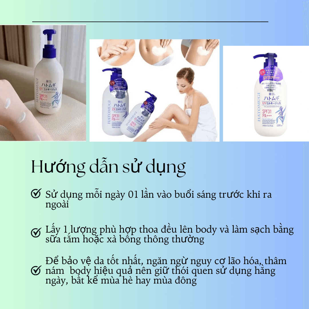 Sữa dưỡng thể chống nắng Hatomugi SPF31 250ml (3)