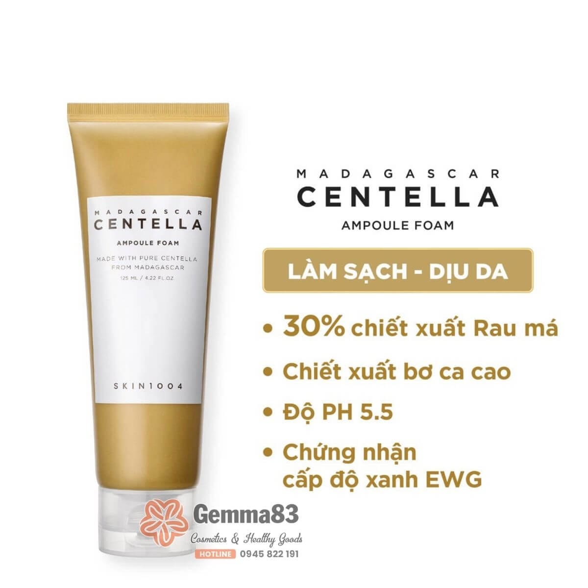 Sữa rửa mặt Skin1004 Madagascar Centella Ampoule Foam sạch sâu cho da nhạy cảm 125ml (3)