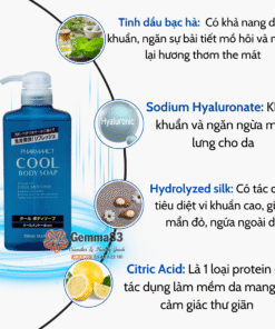 Sữa tắm Pharmaact Cool Body Soap Nhật Bản 550ml dành cho nam (4)