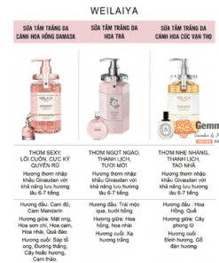 Sữa tắm Weilaiya hương nước hoa trắng da 450ml (5)