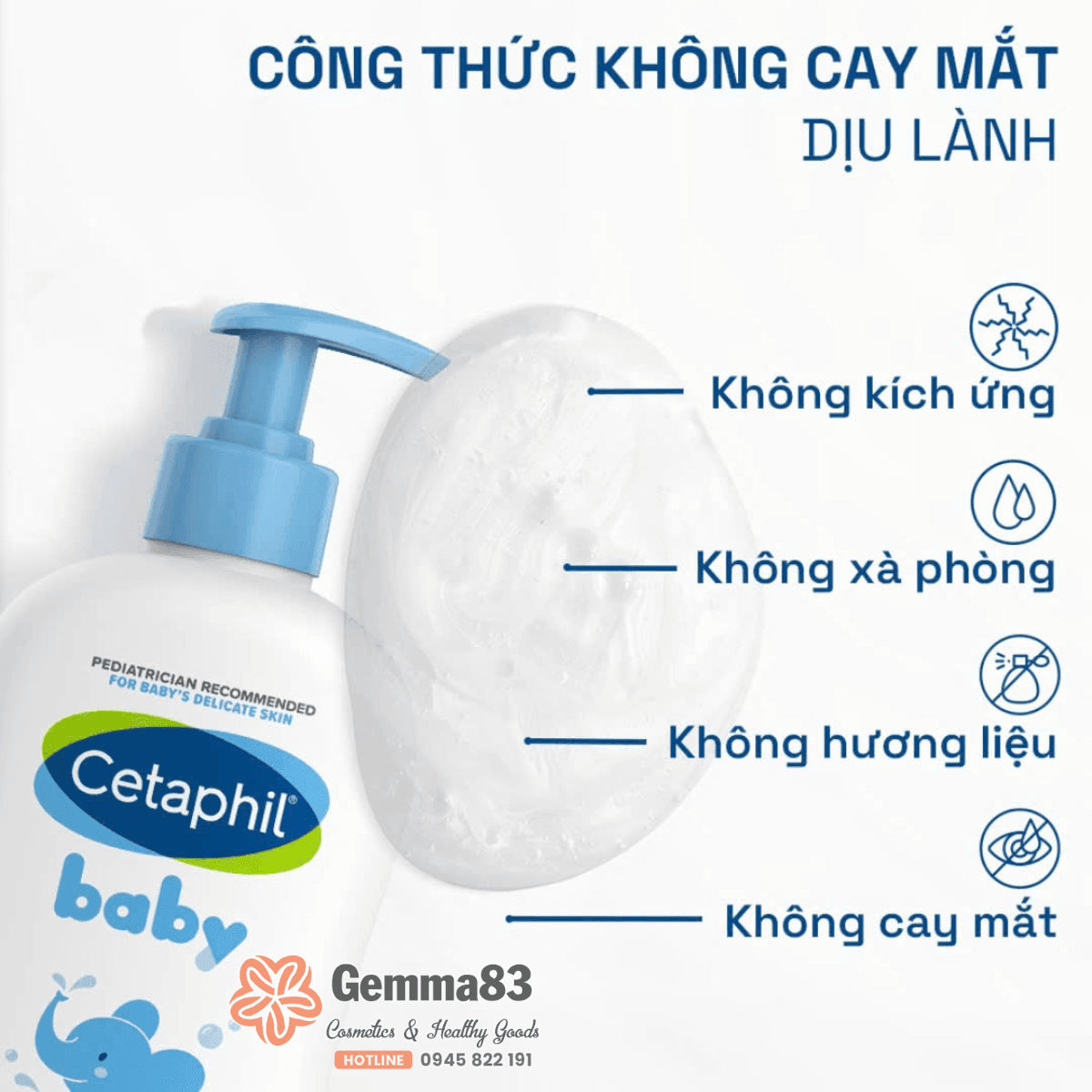 Sữa tắm gội Cetaphil Baby 400ml dịu nhẹ, không cay mắt cho bé (3)