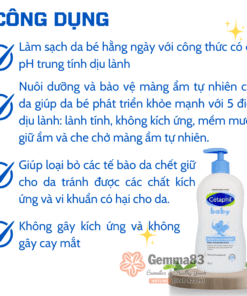 Sữa tắm gội Cetaphil Baby 400ml dịu nhẹ, không cay mắt cho bé (5)