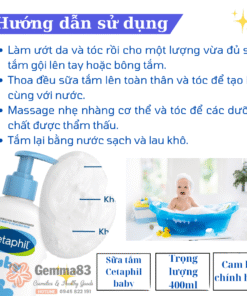 Sữa tắm gội Cetaphil Baby 400ml dịu nhẹ, không cay mắt cho bé (6)