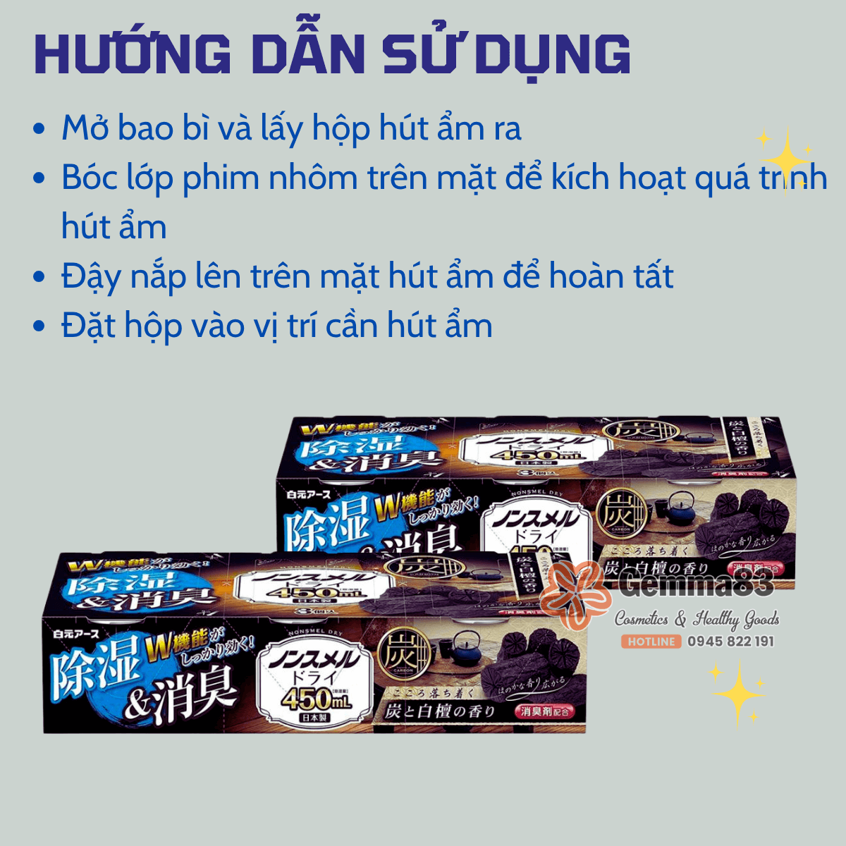 Hộp hút ẩm, khử mùi ngăn tủ Hakugenearth (1) Hộp hút ẩm, khử mùi ngăn tủ Hakugenearth (1)