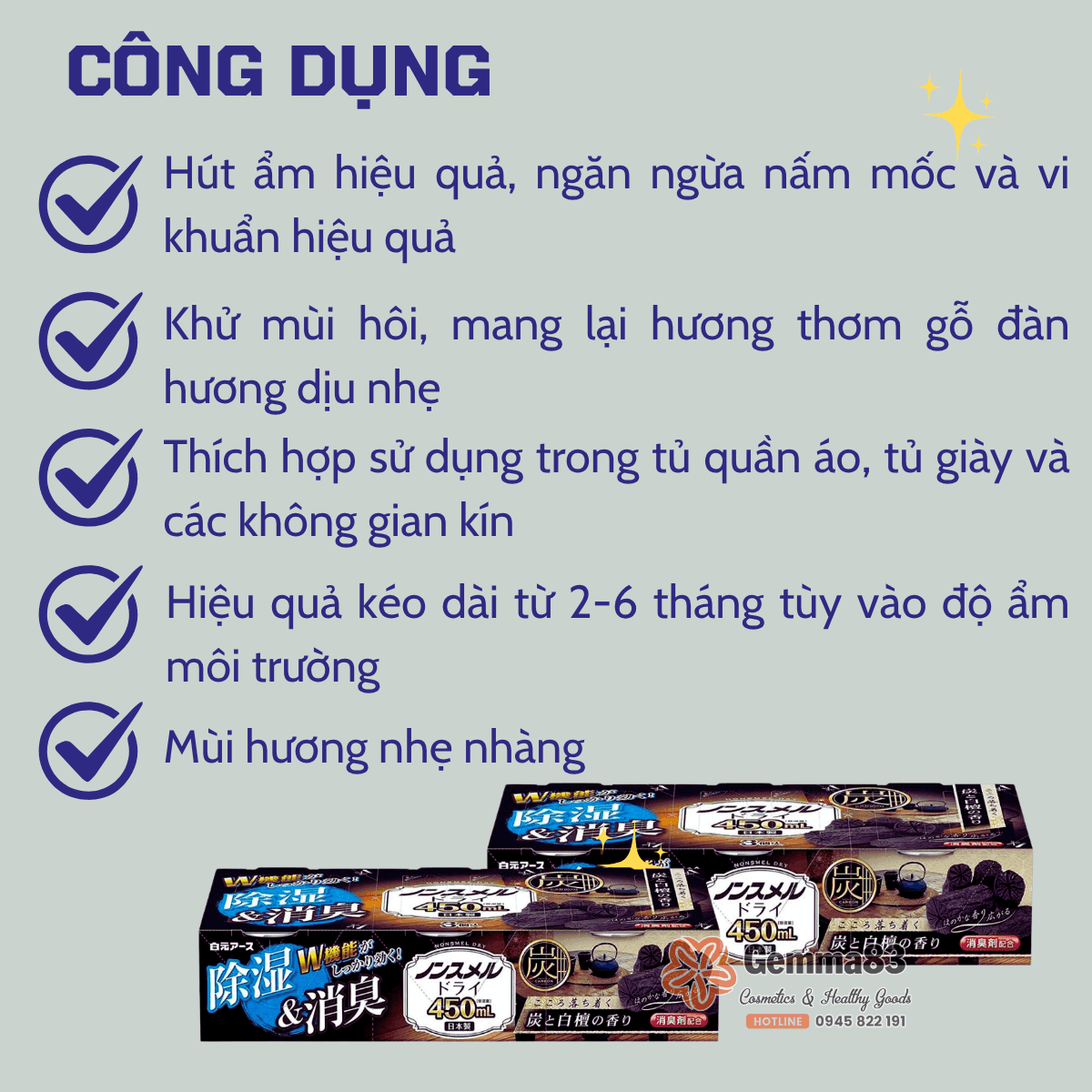 Hộp hút ẩm, khử mùi ngăn tủ Hakugenearth (5) Hộp hút ẩm, khử mùi ngăn tủ Hakugenearth (5)