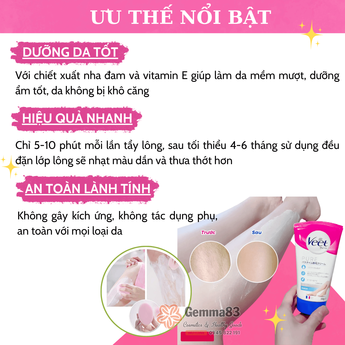 Kem tẩy lông Veet nội địa Nhật (4) Kem tẩy lông Veet nội địa Nhật (4)