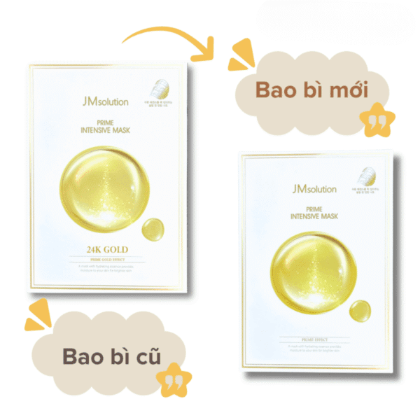 Mặt nạ JM Solution vàng 24K Prime Gold Premium Foil Mask 35ml cấp ẩm, giảm nếp nhăn (3)