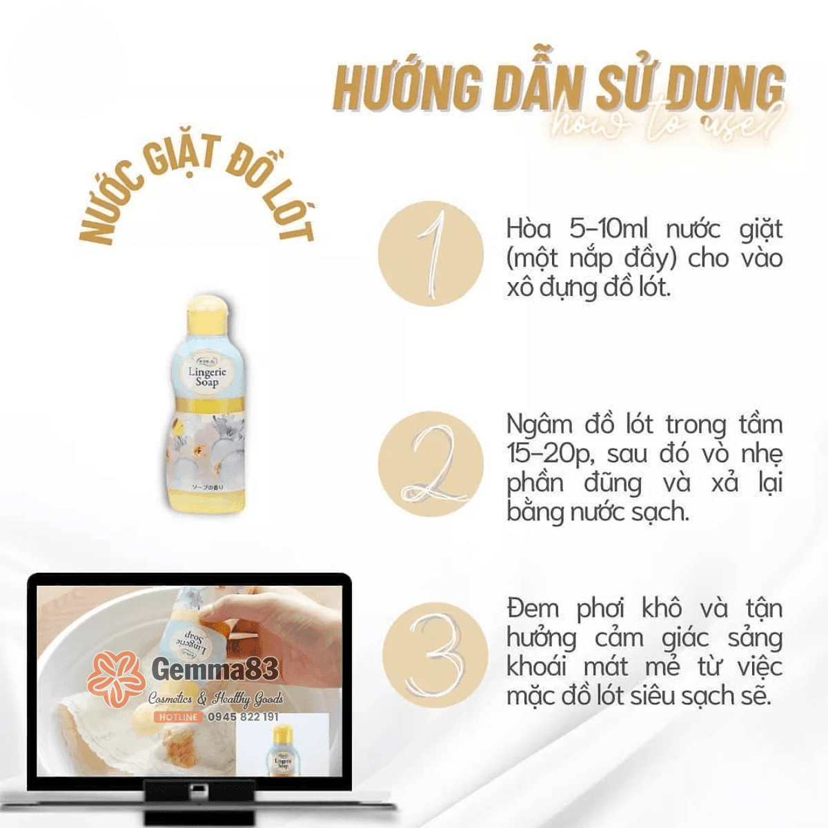 Nước giặt đồ lót Lingerie Soap 120ml của Nhật Bản (1) Nước giặt đồ lót Lingerie Soap 120ml của Nhật Bản (1)
