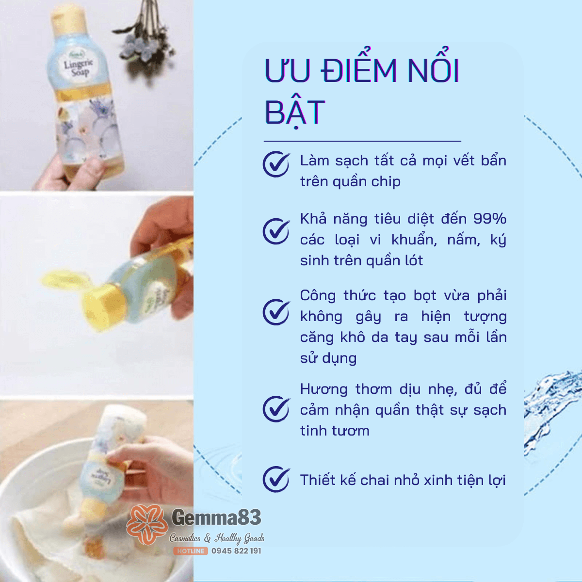 Nước giặt đồ lót Lingerie Soap 120ml của Nhật Bản (4) Nước giặt đồ lót Lingerie Soap 120ml của Nhật Bản (4)