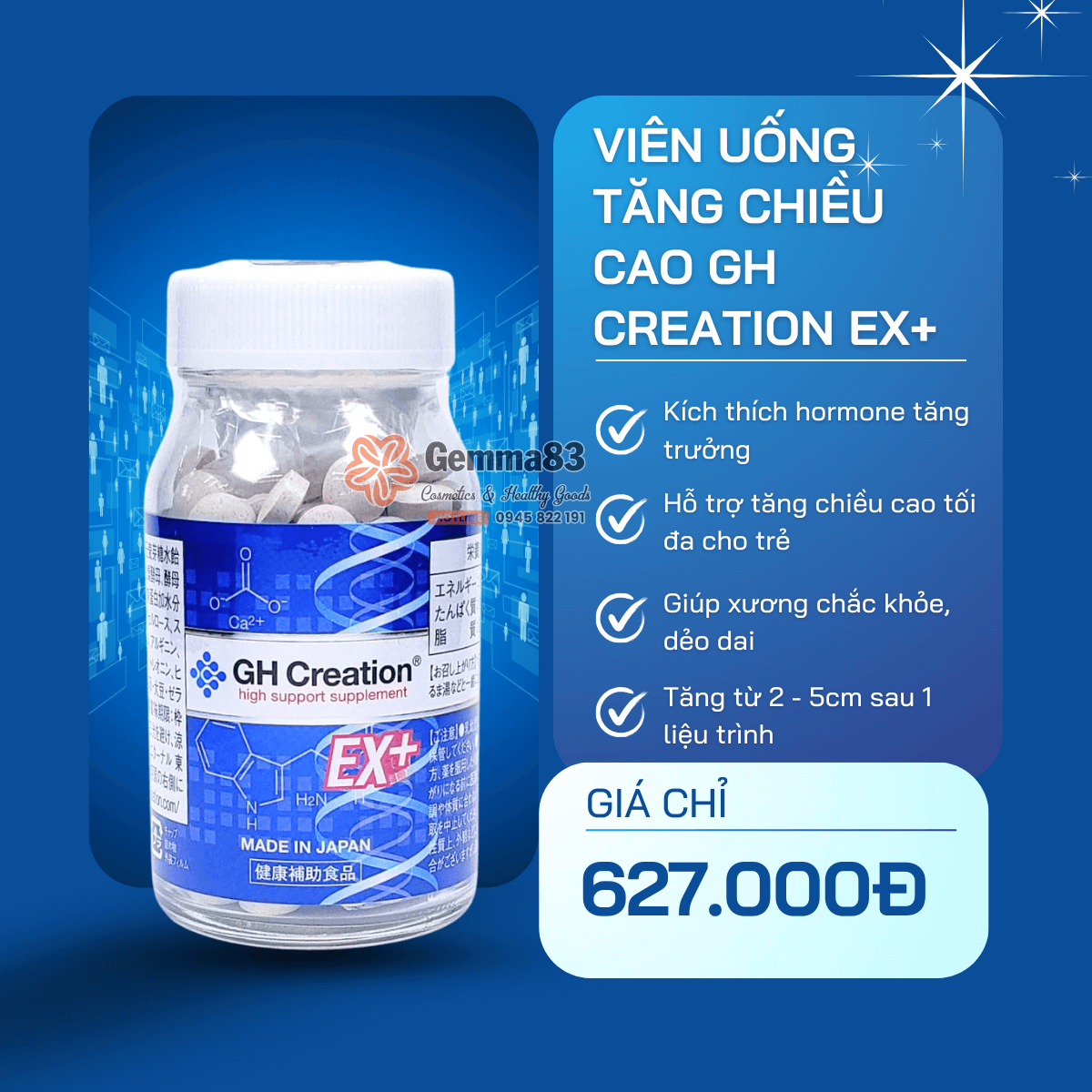 Viên uống hỗ trợ tăng chiều cao GH Creation EX Nhật Bản 270 viên (4) Viên uống hỗ trợ tăng chiều cao GH Creation EX Nhật Bản 270 viên (4)