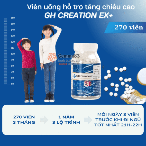 Viên uống hỗ trợ tăng chiều cao GH Creation EX Nhật Bản 270 viên (5)