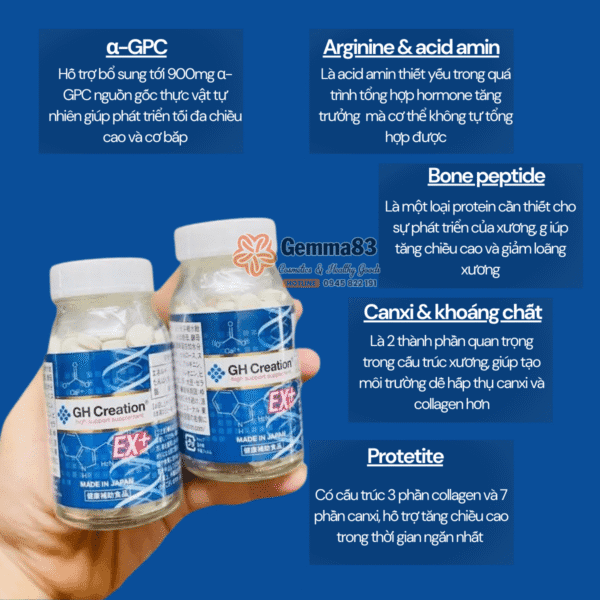 Viên uống hỗ trợ tăng chiều cao GH Creation EX Nhật Bản 270 viên (6)