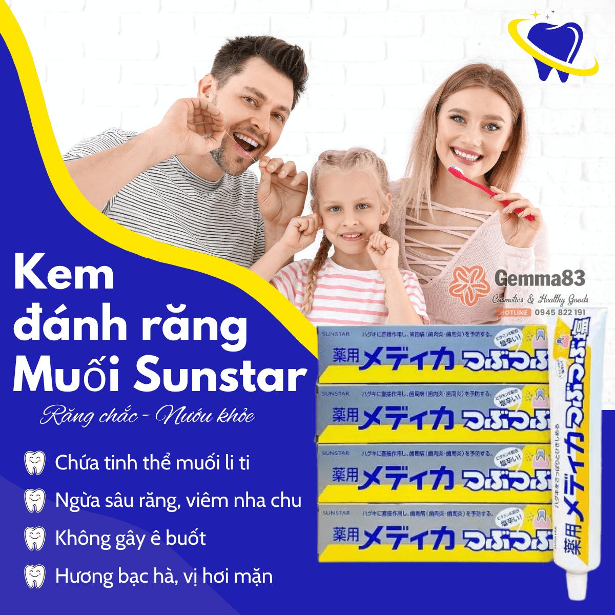 Kem đánh răng muối Sunstar Nhật Bản 170g (3) Kem đánh răng muối Sunstar Nhật Bản 170g (3)