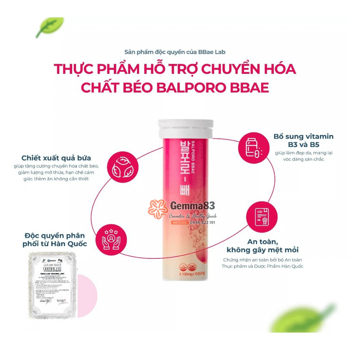 Viên sủi Balporo BBae Hàn Quốc kiểm soát cân nặng hộp 30 viên (4)